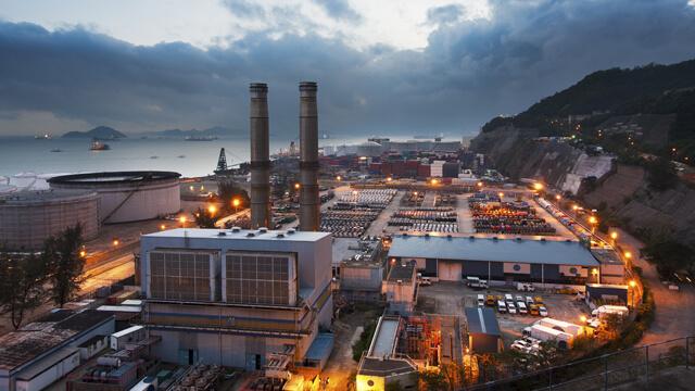 Powerplant at dusk