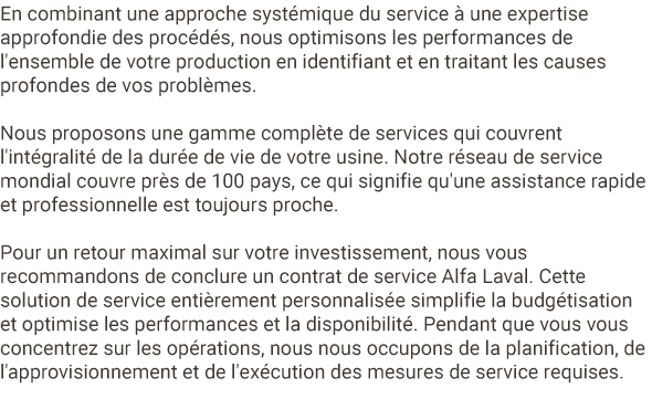 Nos services et équipements de récupération des protéines